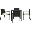 Lauko baldų komplektas Sodo valgomojo komplektas 5 pcs Juoda