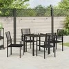 Lauko baldų komplektas Sodo valgomojo komplektas 5 pcs Juoda