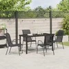 Lauko baldų komplektas Sodo valgomojo komplektas 5 pcs Juoda