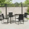 Lauko baldų komplektas Sodo valgomojo komplektas 5 pcs Juoda Textilene ir plienas