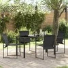 Lauko baldų komplektas Sodo valgomojo komplektas 5 pcs Juoda Textilene ir plienas