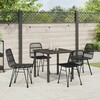 Lauko baldų komplektas Sodo valgomojo komplektas 5 pcs Juoda