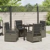 Lauko baldų komplektas Sodo valgomojo komplektas 5 pcs Pilka poliratanas