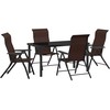 Lauko baldų komplektas Sodo valgomojo komplektas 5 pcs Ruda