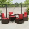 Lauko baldų komplektas Sodo valgomojo komplektas 5 pcs Ruda poliratanas