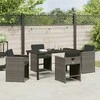 Lauko baldų komplektas Sodo valgomojo komplektas su pagalve 5 pcs Pilka poliratanas