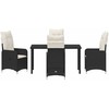 Lauko baldų komplektas Sodo valgomojo komplektas 5 pcs Juoda poliratanas