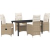 Lauko baldų komplektas Sodo valgomojo komplektas 5 pcs Smėlio poliratanas
