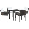 Lauko baldų komplektas Sodo valgomojo komplektas 5 pcs Ruda ir juoda PE ratanas