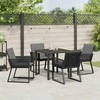 Lauko baldų komplektas Sodo valgomojo komplektas 5 pcs Juoda