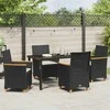 Lauko baldų komplektas Sodo valgomojo komplektas 5 pcs Juoda poliratanas
