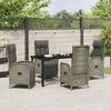 Lauko baldų komplektas Sodo valgomojo komplektas su pagalve 5 pcs Pilka poliratanas