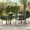 Sodo valgomojo komplektas 5 pcs Juoda 160 x 80 x 73 cm