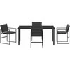Sodo valgomojo komplektas 5 pcs Juoda 160 x 80 x 73 cm
