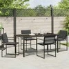 Sodo valgomojo komplektas 5 pcs Juoda 160 x 80 x 73 cm
