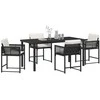 Lauko baldų komplektas Sodo valgomojo komplektas 5 pcs Juoda poliratanas