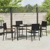 Lauko baldų komplektas Sodo valgomojo komplektas su pagalve 5 pcs Juoda poliratanas