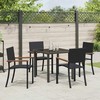 Lauko baldų komplektas Sodo valgomojo komplektas 5 pcs Juoda