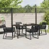 Lauko baldų komplektas Sodo valgomojo komplektas 5 pcs Juoda