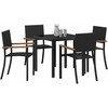 Lauko baldų komplektas Sodo valgomojo komplektas 5 pcs Juoda