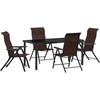 Lauko baldų komplektas Sodo valgomojo komplektas 5 pcs Ruda