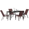 Lauko baldų komplektas Sodo valgomojo komplektas 5 pcs Ruda ir juoda
