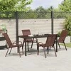 Lauko baldų komplektas Sodo valgomojo komplektas 5 pcs Ruda ir juoda
