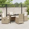 Lauko baldų komplektas Sodo valgomojo komplektas 5 pcs Bežinė ir šviesiai pilka