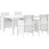 Lauko baldų komplektas Sodo valgomojo komplektas 5 pcs Balta Polt ratanas