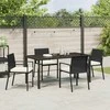Lauko baldų komplektas Sodo valgomojo komplektas 5 pcs Juoda