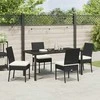 Lauko baldų komplektas Sodo valgomojo komplektas 5 pcs Juoda