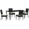 Lauko baldų komplektas Sodo valgomojo komplektas 5 pcs Juoda