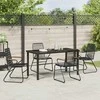 Lauko baldų komplektas Sodo valgomojo komplektas 5 pcs Juoda