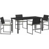 Lauko baldų komplektas Sodo valgomojo komplektas 5 pcs Juoda ir kreminė poliratanas