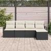 Lauko baldų komplektas Sofos komplektas 5 pcs Juoda poliratanas