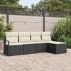 Lauko baldų komplektas Sofos komplektas 5 pcs Juoda poliratanas