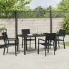 Lauko baldų komplektas Sodo valgomojo komplektas 5 pcs Juoda