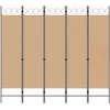 5-Panelis kambario skydas Smėlio 200 x 180 cm Audinys