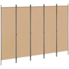 5-Panelis kambario skydas Smėlio 250 x 180 cm Audinys