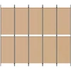5-Panelis kambario skydas Smėlio 250 x 220 cm Audinys
