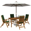 5-Piece Garden Dining Set Natūrali Kietos akacijos mediena