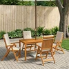 5-Piece Garden Dining Set Natūrali Kietos akacijos mediena