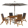 5-Piece Garden Dining Set Natūrali Kietos akacijos mediena