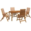 5-Piece Garden Dining Set Natūrali Kietos akacijos mediena