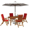 5-Piece Garden Dining Set Natūrali Kietos akacijos mediena
