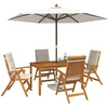 5-Piece Garden Dining Set Natūrali Kietos akacijos mediena