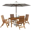 5-Piece Garden Dining Set Natūrali Kietos akacijos mediena