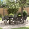 Sodo valgomojo komplektas 9 pcs Ruda ir juoda PE ratanas