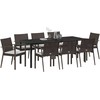 Sodo valgomojo komplektas 9 pcs Ruda ir juoda PE ratanas