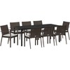 Sodo valgomojo komplektas 9 pcs Ruda ir juoda PE ratanas